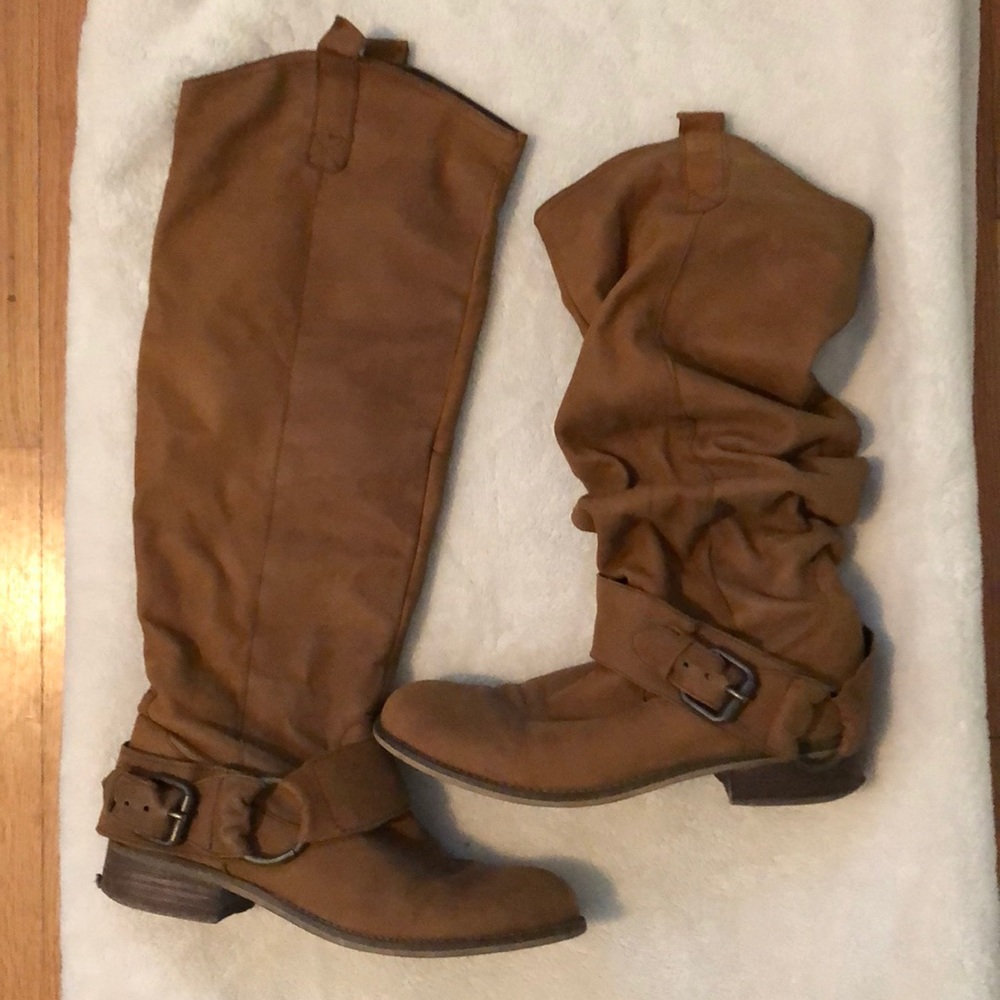 Brown Bankker Tall Leather Boots - Size 10
